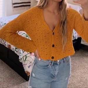 American Eagle Cropped Cardigan Sweater